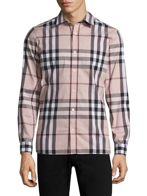 pink burberry shirt men's|pink burberry button up shirt.